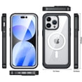thumbnail image 2 of ChicShell Clear Case for iPhone 15 Pro - Built-in Screen Protector - Compatible with MagSafe - Dustproof & Waterproof & Shockproof - Full Body Protective Slim Fit Case Cover, Black, 2 of 9