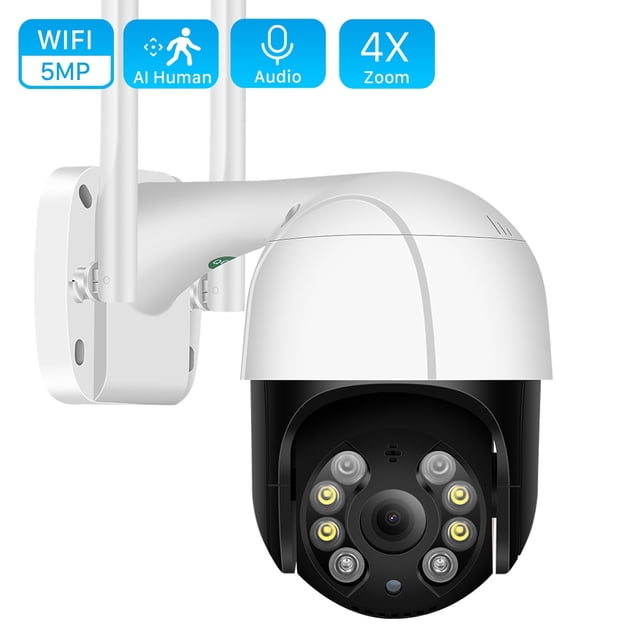 Cámara IP WiFi de 5MP y 3MP, minicámara domo de velocidad con seguimiento automático, Zoom Digital 5X, detección humana por Ia, visión nocturna a Color, vigilancia CCTV