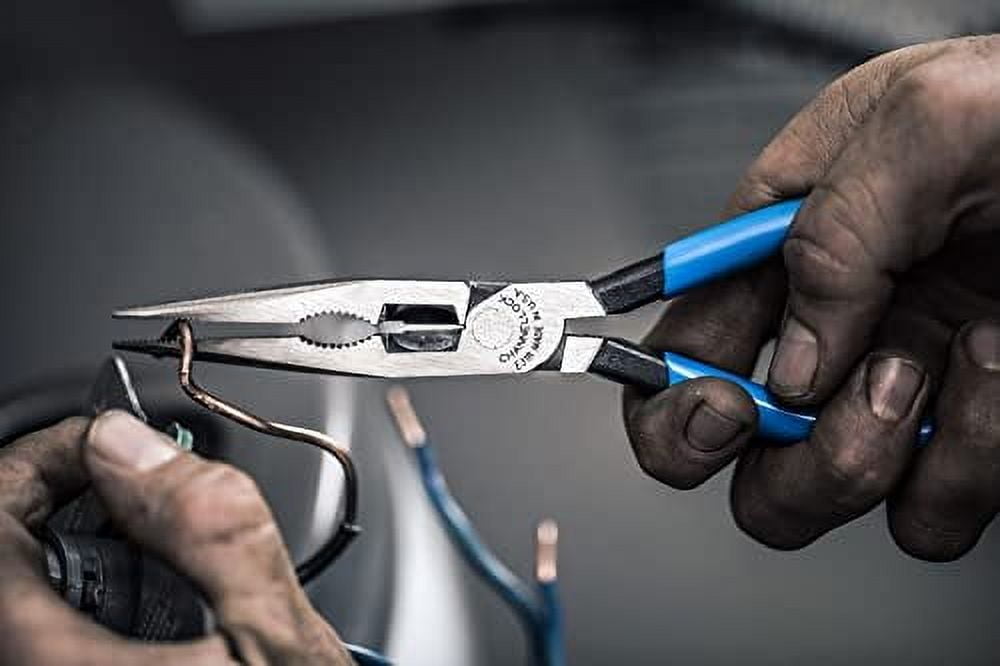 Channellock E318 8-Inch Long Nose Plier, Blue, Stainless, 8-Inch Combination