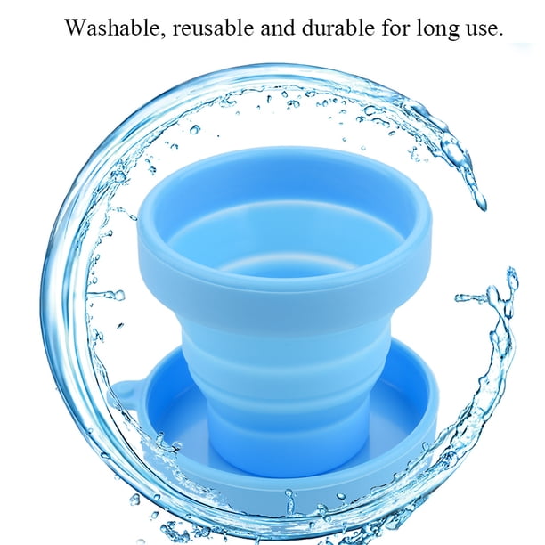 Taza para acampar al aire libre, taza plegable telescópica de silicona para beber, taza plegable para viajes y campamentos, instalación sin esfuerzo