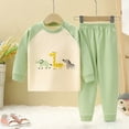 thumbnail image 2 of CAUYDY Infant Girls Sleepers Baby Pajamas Toddler Clothing 12M 18M 24M Fall Winter Long Sleeved Top and Pants Soft Set Newborn Outfits for Girl Sizes 12-18 Months,Green, 2 of 9
