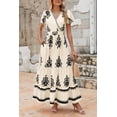 thumbnail image 3 of Vestido largo PRETTYGARDEN para mujer, verano 2025, cuello en V, estampado floral, 3 of 9
