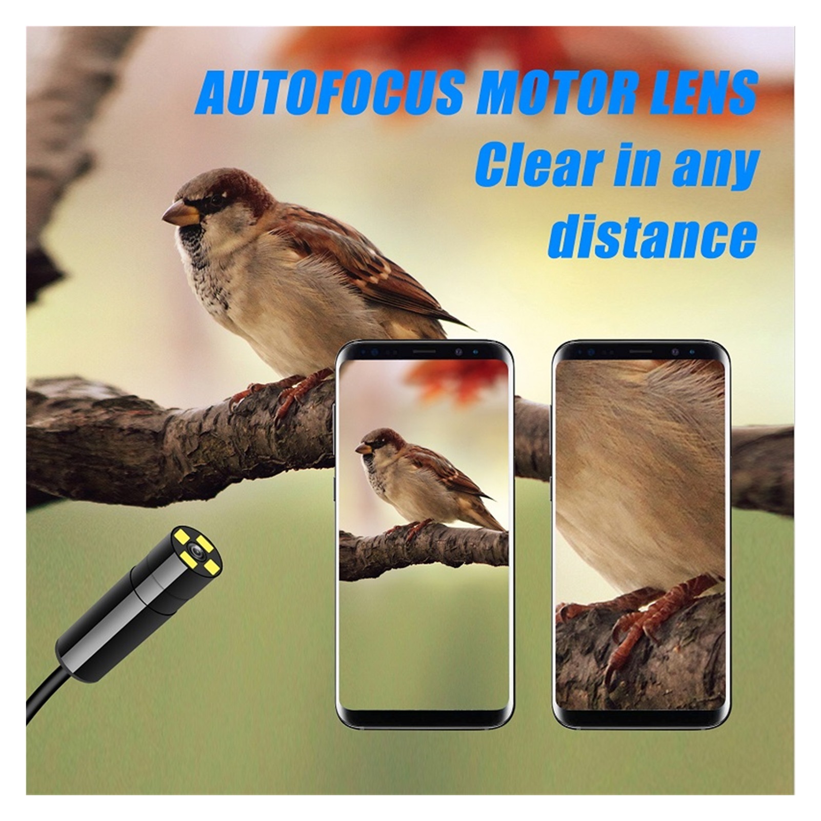 F230 Auto Focus WIFI Endoscope 3X Zoom 5.0MP HD1944P LEDs Wireless Industrial Inspection Snake Borescope Camera IP67 Waterproof ,Various Applicable