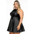 thumbnail image 3 of Plus Size Vixen Faux Leather Flare Dress - Black, 3 of 6