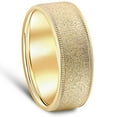 thumbnail image 2 of Pompeii Mens Brushed Wedding Band Solid 10K Yellow Gold Ring 8mm Wide (,), 2 of 4