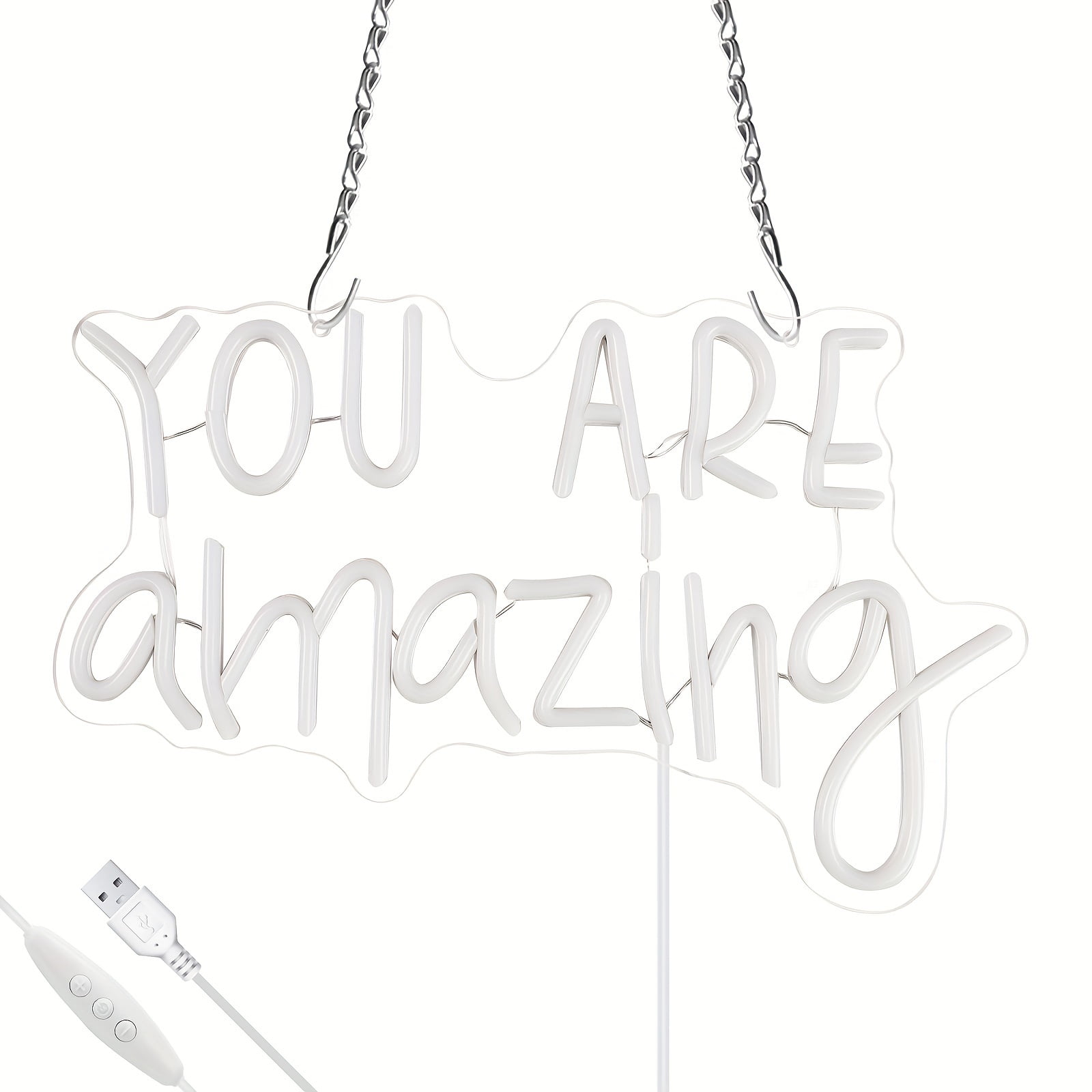 You Are Amazing Neon Signs, 15.7"x 9.8" Dimmable LED Signs for Wall, Neon Light Kids Wall Art Positive Classroom Decor, USB Neon Light for Bedroom Birthday Party Classroom Backdrop Decor