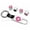 Silver Chrome, variant on Universal Car Wheels Tire Valve Dust Stem Air Cap Keychain Pink Hello Kitty Logo