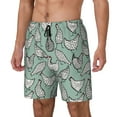 thumbnail image 2 of Daiia Retro Rooster4 Mens Swim Trunks Swim Shorts Quick Dry Swim Shorts with Mesh Lining Pockets-Large, 2 of 9