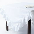 thumbnail image 2 of SARO 82013.KH84S 84 in. Margaux Square Ruffled Design Linen Tablecloth - Khaki, 2 of 2
