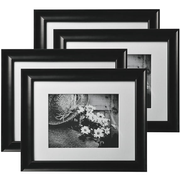 Studio Decor Black 11" x 14" Matted Gallery Frame, 4 Pack
