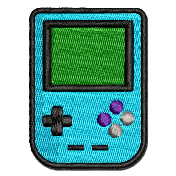 Gamer Handheld Gaming Device Applique Multi-Color Embroidered Iron-On Patch - 2.5 Inch Small