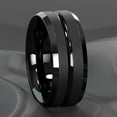 thumbnail image 3 of Tungsten Rings for Men Wedding Bands for Him 8mm Black Classic Comfort Fit, 3 of 8