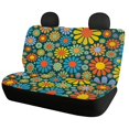 thumbnail image 2 of Xoenoiee Car Seat Covers for Front and Rear 4 PCS Set Vehicle Bucket Seat Cover Hippie Flowers Print Auto Seat Cover Split Rear Bench Seat Protector Universal Fit, 2 of 7