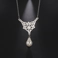 thumbnail image 3 of EUEAVAN Celtics Knot Pendant Necklace Pearl Crystal Rhinestone Chain Choker Necklaces, 3 of 7