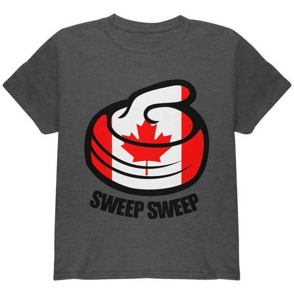 Winter Sports Flag Curling Sweep Sweep Canada Youth T Shirt