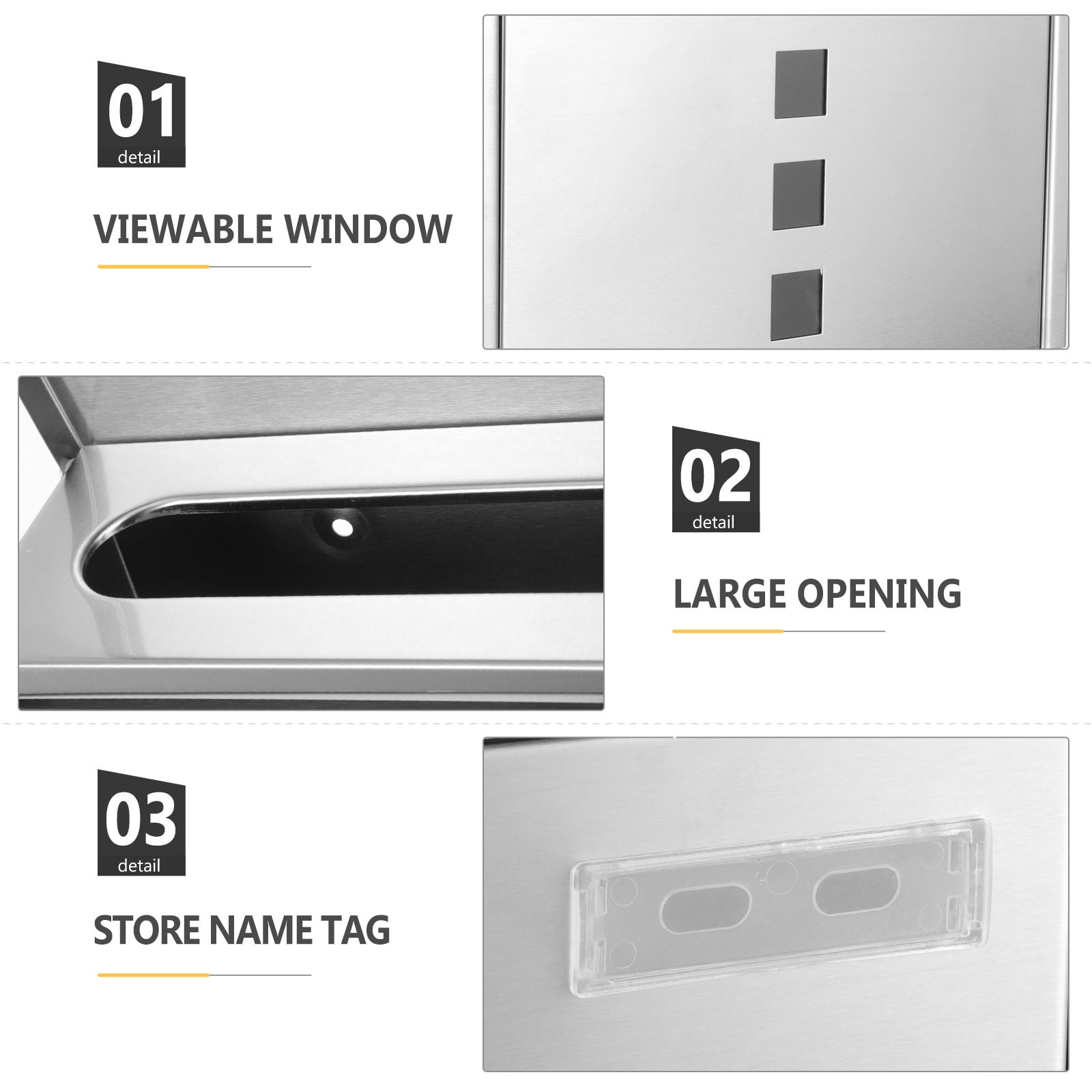 FELTECHELECTR 1-Pack Outdoor Wall Mount Mailbox Stainless Steel Weatherproof