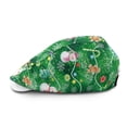 thumbnail image 2 of FUIALDOLG Polyester Flat Cap for Travel Fishing Outdoor, Adjustable Strap Retro Flat Hat, Christmas Snowman Print, 2 of 4