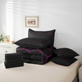 thumbnail image 5 of Rose Purple Honeycomb Print Bed in a Bag 7 Pcs,Geometric Bed Set Beehive Geometrical Bedding Comforter Sheet Set Modern Abstract Cushiom Covers Black Reticulated Plaid Fitted Sheet Full, 5 of 5