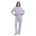 thumbnail image 6 of GLOBAL Womens 100% Cotton Notch Collar Pajama Set Homewear with Pockets, Spring & Summer, 2-Piece, Sizes S to 3X, 6 of 7