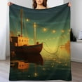 thumbnail image 4 of Anchor with Sailing Soft Cozy Warm, Lightweight And Plush Flannel Throw Blankets - Perfect for Couch, Bed, Travel, 4 of 8