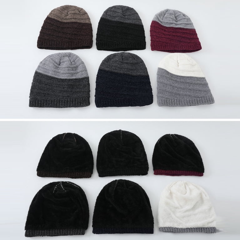 Winter Beanie Hat Fleece Lined Reversible Skull Cap Unisex Warm Knit Cap Winter Warm Wool Skull Cap Cycling Breathable for Biking  main image 4
