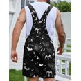 thumbnail image 2 of Bindefon Bibs Overalls Men Work Coveralls Shorts Printed Jumpsuit(Ghost,XL), 2 of 9