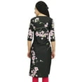 thumbnail image 3 of Bimba Women's Black Moss Georgette Kurti Summer Floral Printed Tunic Kurta-4, 3 of 6