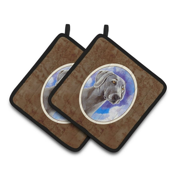 Carolines Treasures 7063PTHD Weimaraner Azure Skies Pair of Pot Holders  7.5HX7.5W multicolor