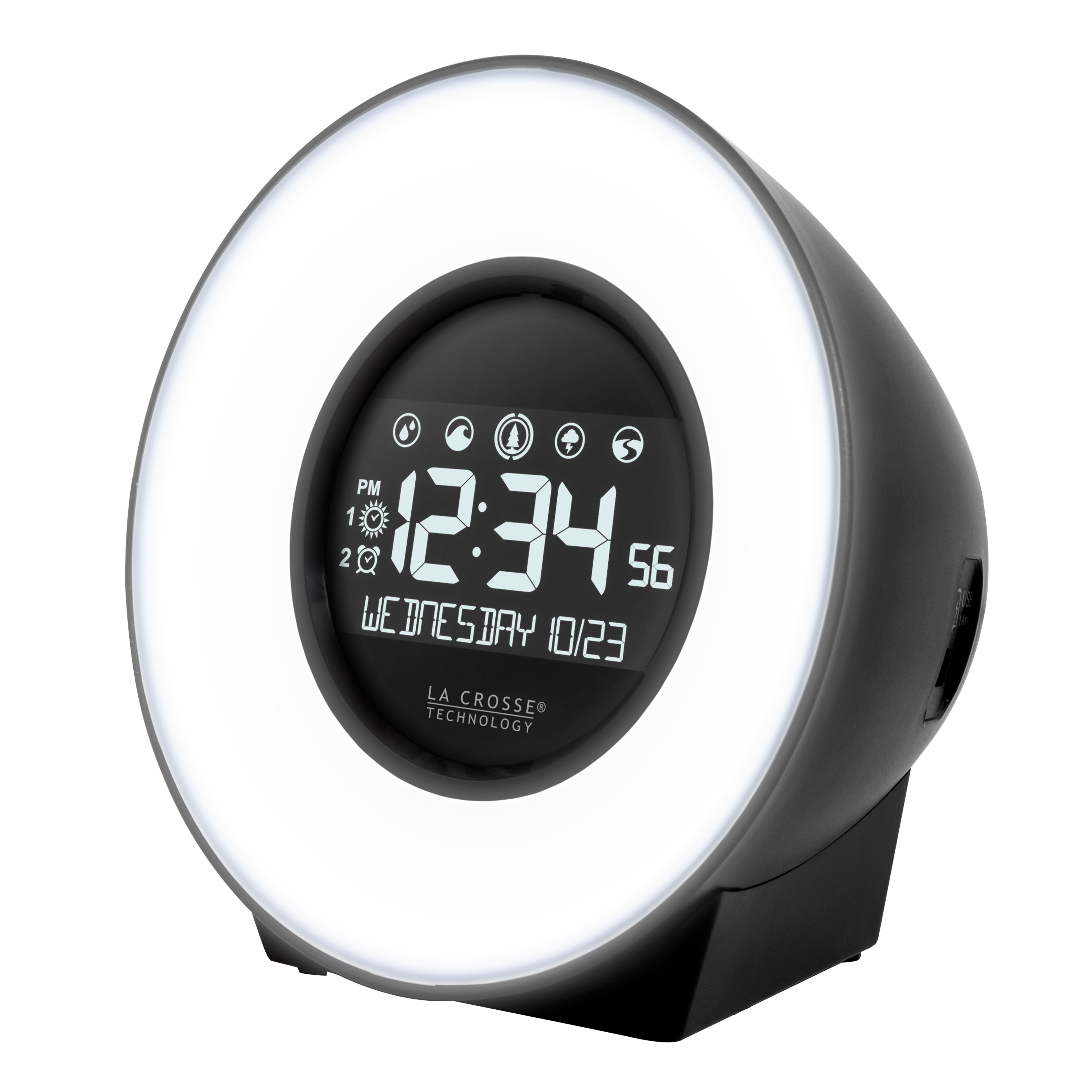 La Crosse Technology C83117 Multi-Color LCD Desk Digital Alarm Clock with Sounds and USB - image 5 of 10