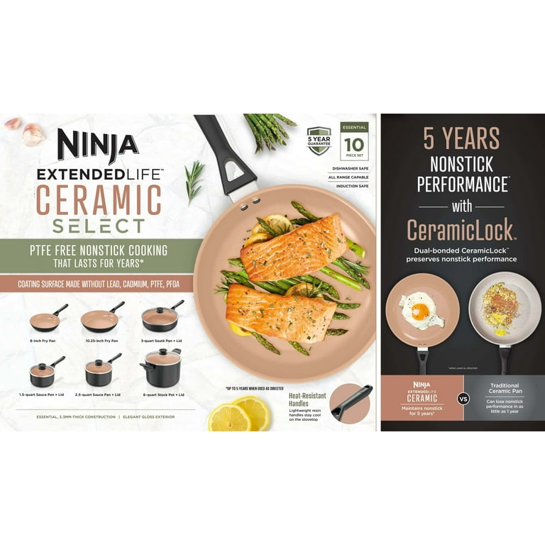 ニンナ　セット Ninja 10pc Ceramic Pots and Pans Non-Stick Cookware Set, Oven Safe