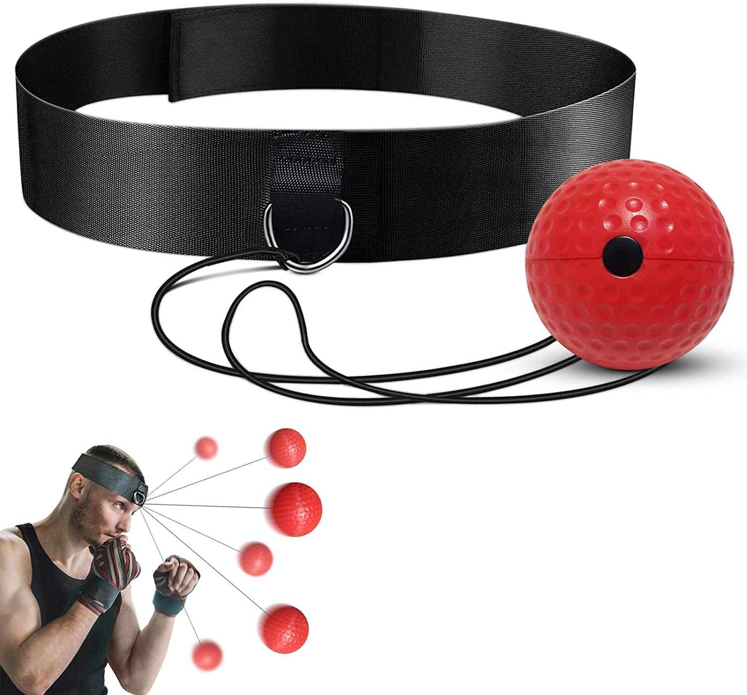 Hand Eye Coordination and Fitness. Zebery Boxing Reflex Ball Suspension Fight Ball Boxing Training Ball Speed Training Suitable for Adult/Kids Best Boxing Equipment for Training