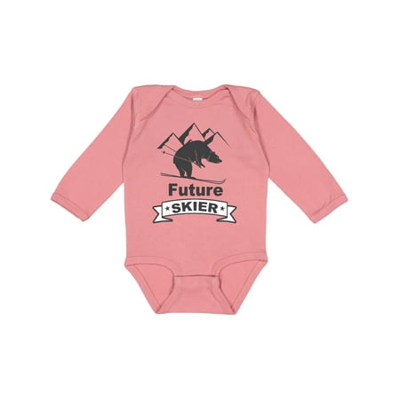 

Inktastic Skiing Bear Future Skier Gift Baby Boy or Baby Girl Long Sleeve Bodysuit