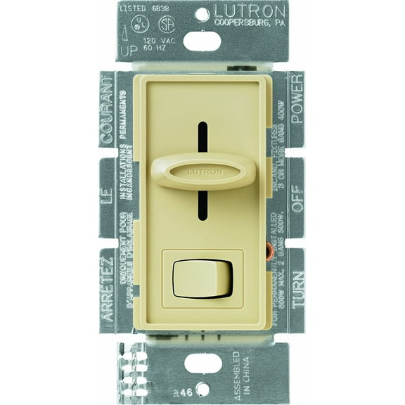 Lutron S-103P-Iv Skylark 1000-Watt 3-Way Dimmer, Ivory, 1-Pack