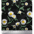 thumbnail image 1 of Soimoi Velvet Fabric Leaves & Daisy Floral Print Fabric by Yard 58 Inch Wide, 1 of 1