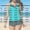#159-Blue, variant on 2026 New Women's Three-Piece Tankini Swimwear Set Printed Patchwork Stylish High Waisted Ruched Bottom Soft Elastic Comfortable Bathing Suit for All Seasons Gift