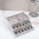 thumbnail image 3 of Organizador de joyas, caja para guardar pendientes y anillos, con cajones, transparente, para guardar joyas, para pendientes, anillos y pulseras, 3 of 7