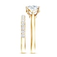 thumbnail image 4 of Rosec Jewels Moissanite Wedding Ring Set of 2 - Cushion Cut Engagement Ring with Enhancer - 8 mm - D-VS1 Grade, 18K Yellow Gold, US 8.50, 4 of 9