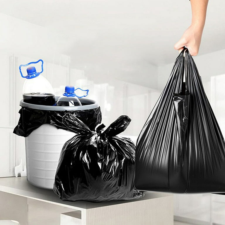 50pcs/pack Household Thickened Black Garbage Bag, Disposable Vest Style  Portable Plastic Bag