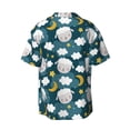 thumbnail image 5 of Uemuo Sweet Dream Lamb Pattern Cotton Linen Short Sleeve Shirts,Casual Lightweight Button Down Shirts,Vacation Beach Summer Tops-Large, 5 of 7