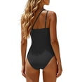 thumbnail image 2 of Conairie Women's One Shoulder Tummy Control One Piece Swimsuit Modest Full Coverage Bathing Suit Black XXL, 2 of 6