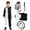 White, variant on 4Pcs Killer Clown Costume with Scary Bloody Mask Fake Horror Props Halloween Cosplay Outfit