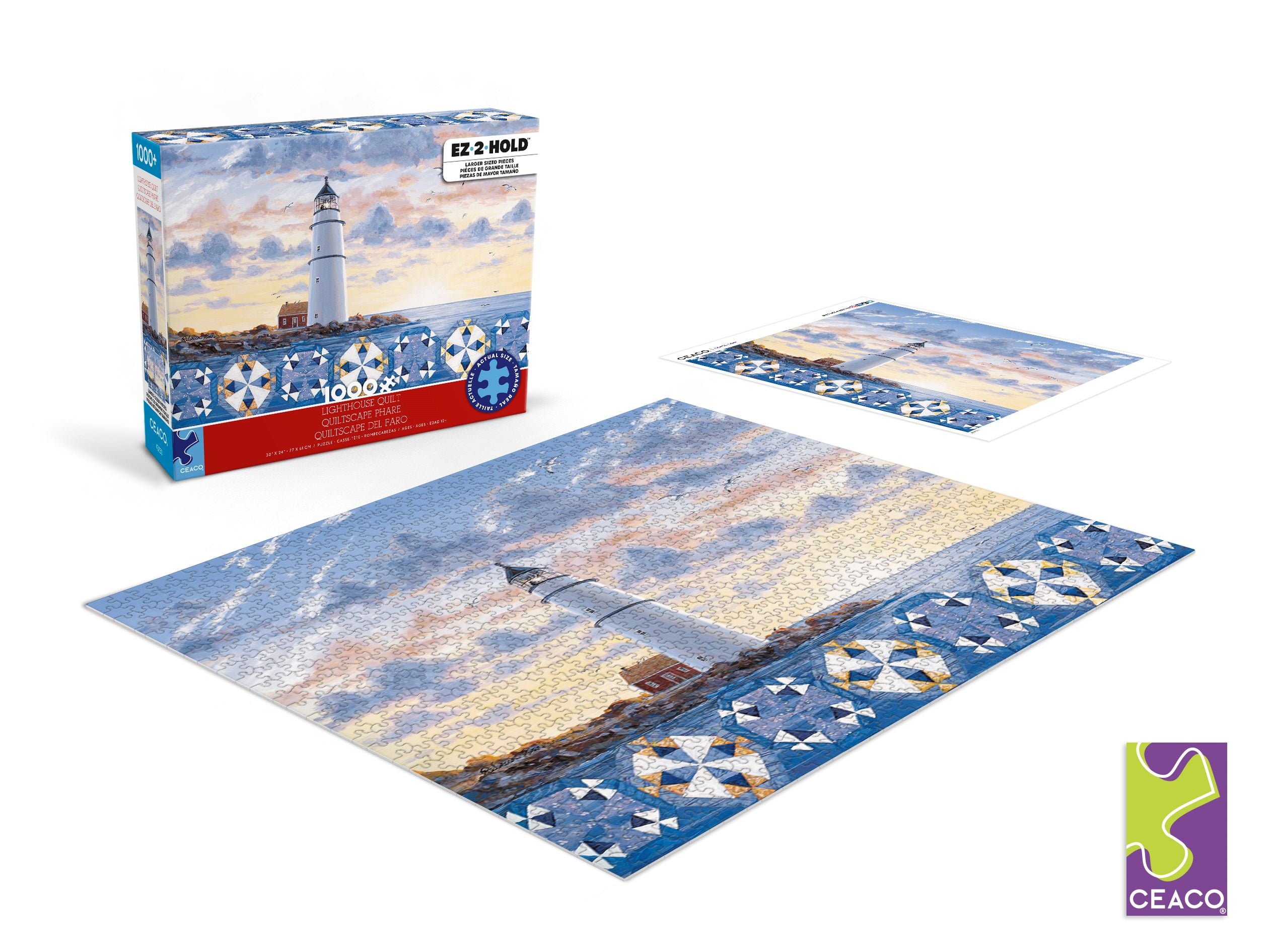 Ceaco 1000 Piece Lighthouse Quilt (Rebecca Barker Quiltscapes) Interlocking Jigsaw Puzzle