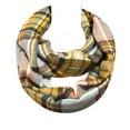 thumbnail image 3 of Wrapables® Plaid Print Infinity Scarf, Tan and Orange, 3 of 4
