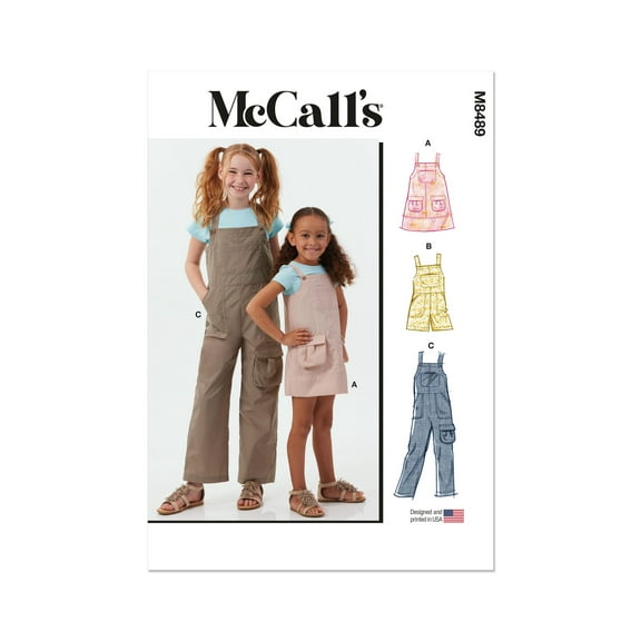 McCall's Sewing Pattern 8489 - Children's and Girls' Pinafore and Overalls, Size: HH (3-4-5-6)