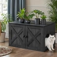 thumbnail image 4 of LEDREM Cat Litter Box Furniture Enclosure, Multi-Functional Hidden Washroom with Removable Divider for Indoor Cats,L, Ink Black, 4 of 7