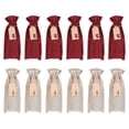 thumbnail image 1 of 1 Set 12Pcs Linen Wine Bags Drawstring Wine Gift Bags (Assorted Color), 1 of 7