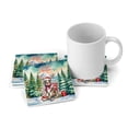 thumbnail image 3 of Merry Christmas Santa Reindeer Antlers Australian Shepherd Sleigh Xmas Winter Holiday Set of 4 Stone Coasters Aussie Dog Lover Gifts 4x4in Absorbent Soapstone Coaster - 00023, 3 of 5