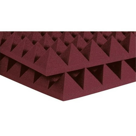 Auralex Acoustics AUR-2PYR-BUR 2 in. Acoustic Studiofoam Pyramid - Burgundy