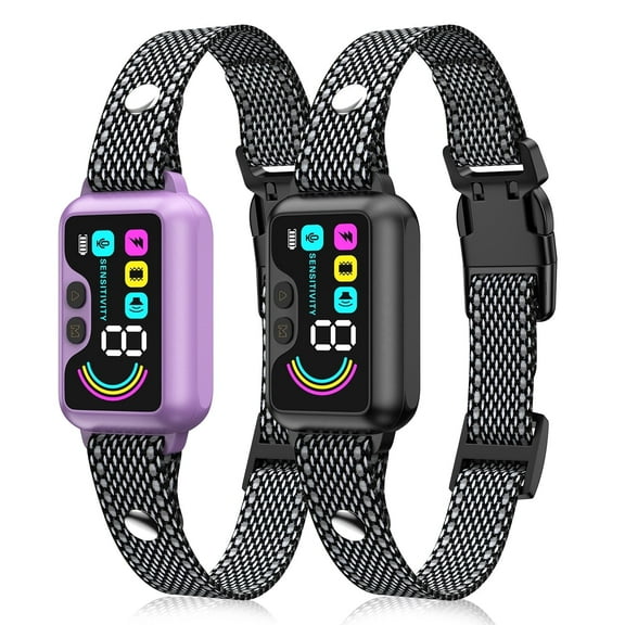 Bark Collar, 2 Pack Dog Bark Collar for Large Medium Small Dogs Smart Bark Collar with 7 Training Modes,Rechargeable Anti Barking Training Collar with 8 Adjustable Sensitivity,Bark Collar with Beep