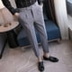 thumbnail image 4 of Pantalones trenzados para hombre, pantalones ajustados de traje blanco y azul para hombre, ropa de trabajo de lujo, ropa clásica de licra, ropa barata de estilo coreano formal, 4 of 4